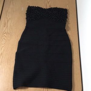 Herve Leger | Dresses | New Herve Leger Bandage Strapless Dress Sequins  Beaded Black Size Large | Poshmark